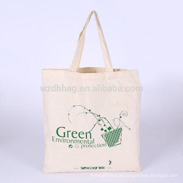 Promoção de bolsa de compras de algodão de lona cor de mercearia impresso durável reciclado de cor para publicidade, presente, supermercado